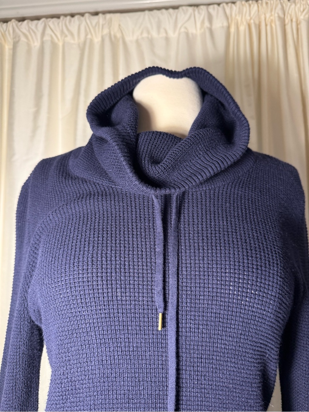 Ralph Lauren Navy Cowl Neck Sweater with Drawstring - Picture 3 of 10